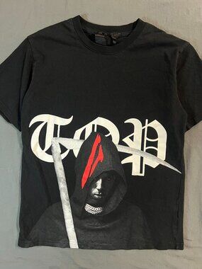 New NBA YoungBoy x Vlone Murder Business Black Tshirt Size Small Reaper Rap